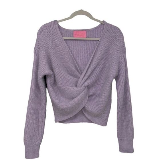 Azalea Wang Lavender Pullover Cropped Front Twist
Sweater(Size Medium) - Picture 7 of 8